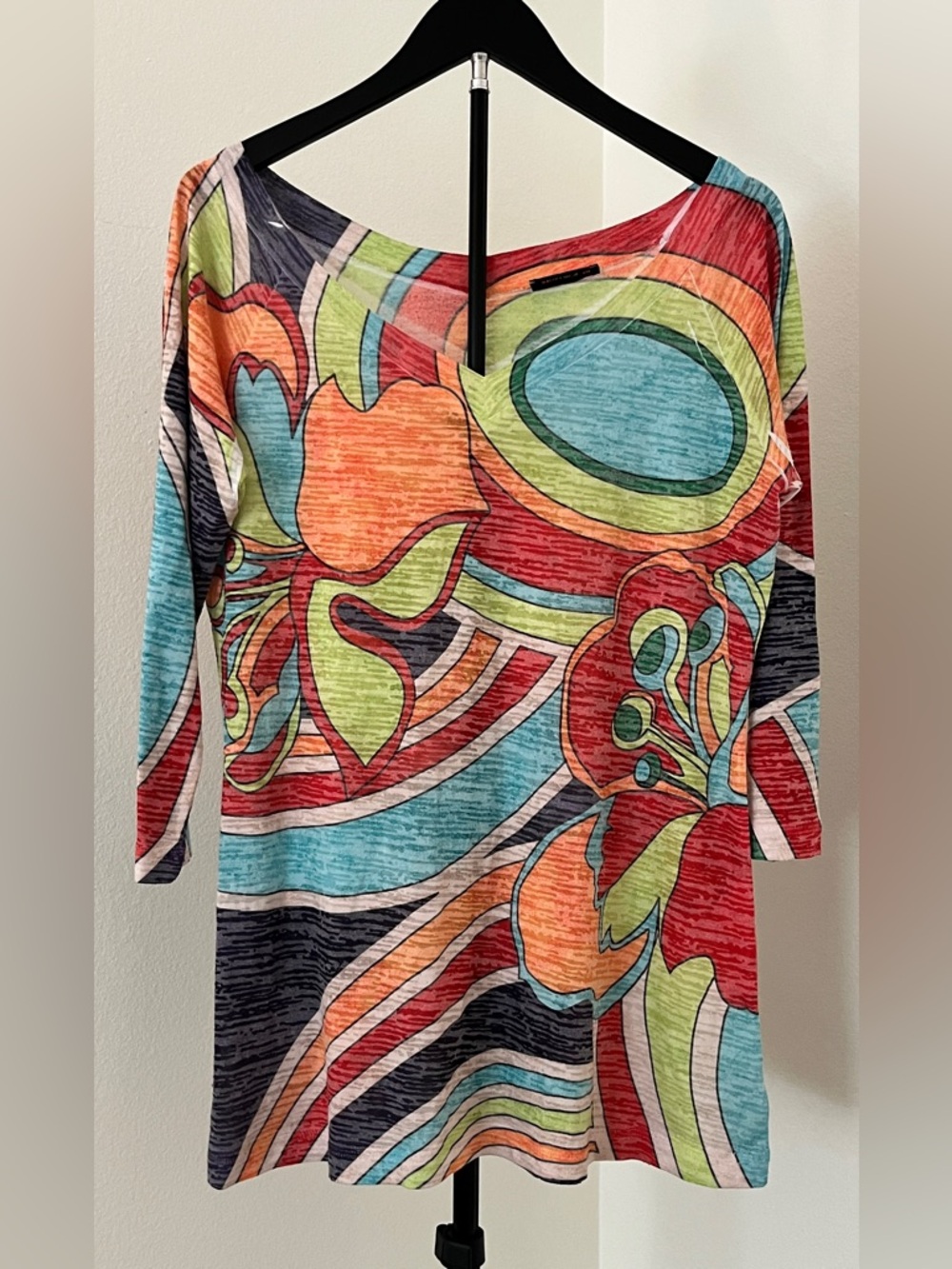🌸 Nally & Millie Colorful Floral Tunic Top | Coastal Chic | XL